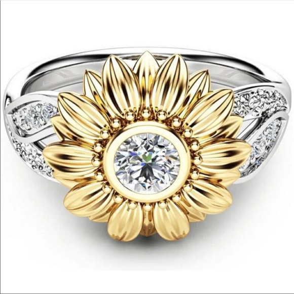 New 925 Silver Sunflower Ring - Picture 2 of 5
